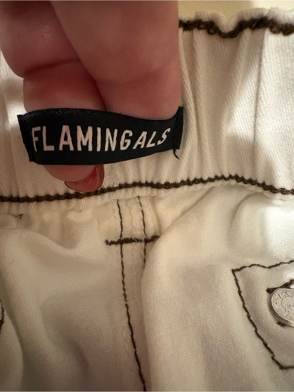 Flamingoals Women's Cream Utility Bermuda Shorts with Front Pockets - Picture 9 of 12